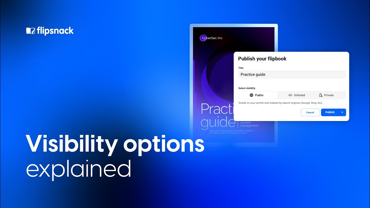Visibility options explained