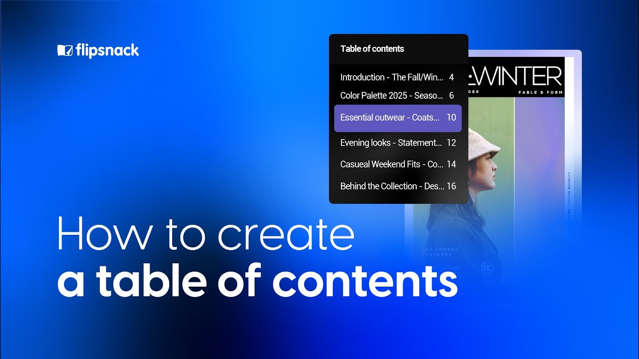 How to create a table of contents to your flipbook