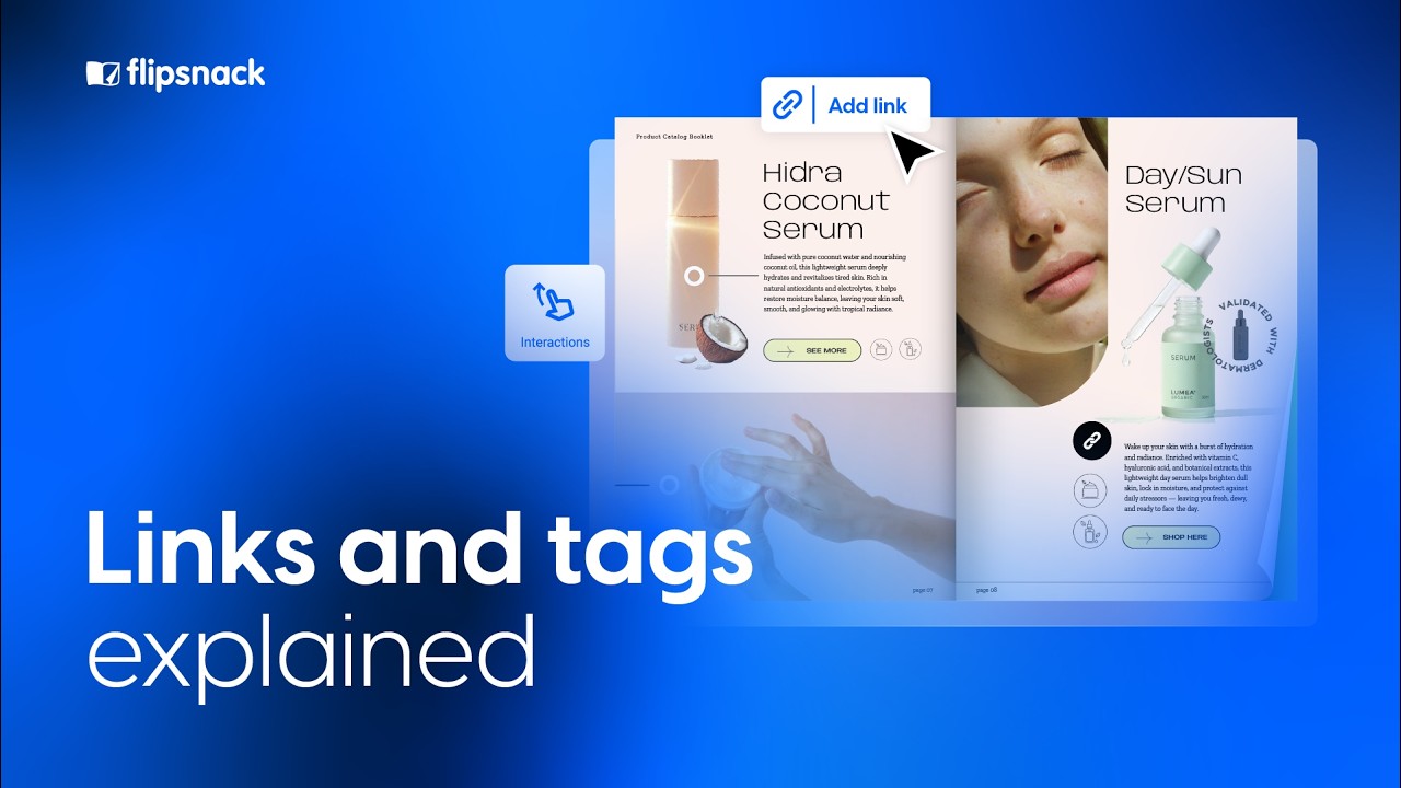 Interactions menu - Links and Tags explained