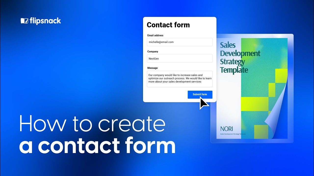 How to create a contact form to your flipbook